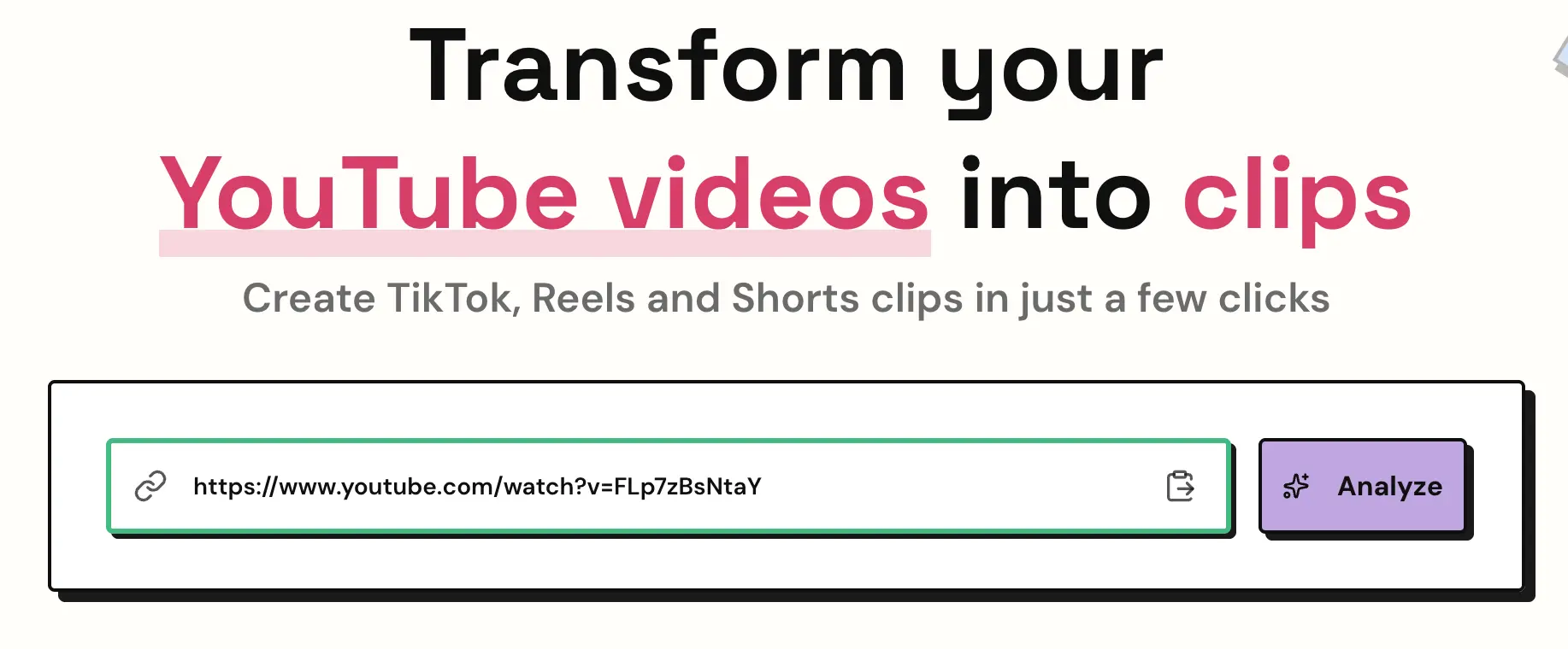 Étape 1 - Coller le lien YouTube